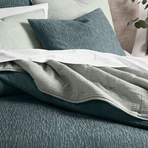 OAKE Ripple Matelasse Luxury Duvet Cover Set 100% Cotton Green King $245